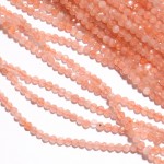 1 Strand Natural Loose Shining Micro Peach Sunstone Facets Crystal Rondelle Beads 3MM 15 About 130 beads For Jewelry Making