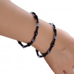 Nature Magnetic Therapy Black Stone Blue Cat Eye Beaded Hematite beads Bracelet Biomagnetism Health Care Weight Loss Bracelet