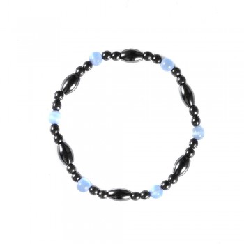 Nature Magnetic Therapy Black Stone Blue Cat Eye Beaded Hematite beads Bracelet Biomagnetism Health Care Weight Loss Bracelet