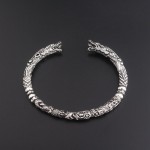 Hot Sale Two Headed Wolf Bracelets Handmade Opening Viking Wolves of Midgard Bangle For Men Jewelry