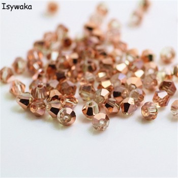 Isywaka Sale New Purple 100pcs 4mm Bicone Austria Crystal Beads charm Glass Beads Loose Spacer Bead for DIY Jewelry Making