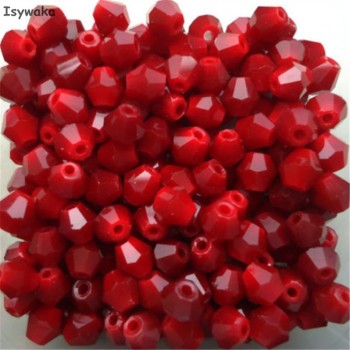 Isywaka Sale New Purple 100pcs 4mm Bicone Austria Crystal Beads charm Glass Beads Loose Spacer Bead for DIY Jewelry Making