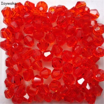 Isywaka Sale New Purple 100pcs 4mm Bicone Austria Crystal Beads charm Glass Beads Loose Spacer Bead for DIY Jewelry Making