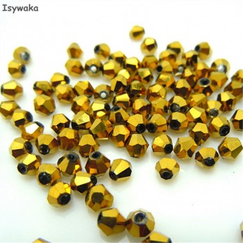 Isywaka Sale New Purple 100pcs 4mm Bicone Austria Crystal Beads charm Glass Beads Loose Spacer Bead for DIY Jewelry Making