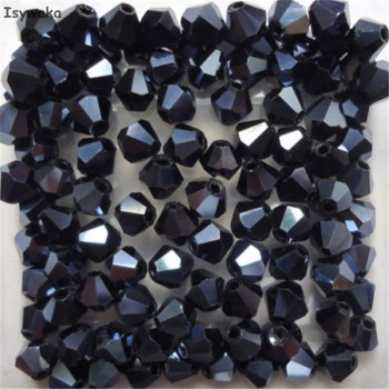 Isywaka Sale New Purple 100pcs 4mm Bicone Austria Crystal Beads charm Glass Beads Loose Spacer Bead for DIY Jewelry Making