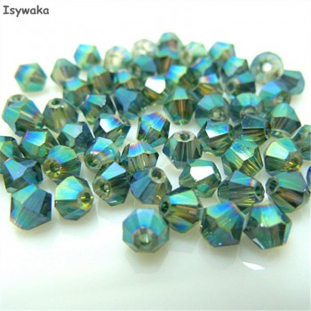 Isywaka Sale New Purple 100pcs 4mm Bicone Austria Crystal Beads charm Glass Beads Loose Spacer Bead for DIY Jewelry Making