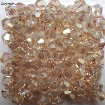 Isywaka Sale New Purple 100pcs 4mm Bicone Austria Crystal Beads charm Glass Beads Loose Spacer Bead for DIY Jewelry Making
