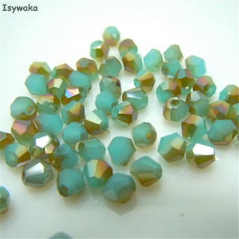 Isywaka Sale New Purple 100pcs 4mm Bicone Austria Crystal Beads charm Glass Beads Loose Spacer Bead for DIY Jewelry Making