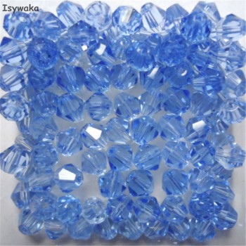 Isywaka Sale New Purple 100pcs 4mm Bicone Austria Crystal Beads charm Glass Beads Loose Spacer Bead for DIY Jewelry Making