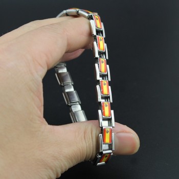 Hapiship 2018 New Fashion Jewelry Spain/Brazil/Turkey National Flag Stainless Steel 18 links Bracelet Bangle For Women Men G027