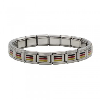 Hapiship 2018 New Fashion Jewelry Spain/Brazil/Turkey National Flag Stainless Steel 18 links Bracelet Bangle For Women Men G027