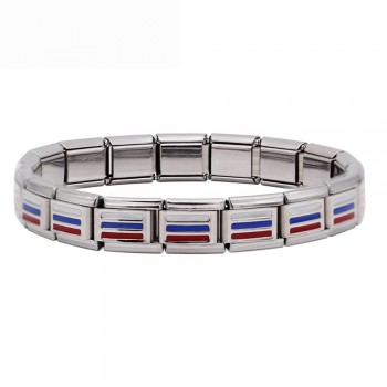 Hapiship 2018 New Fashion Jewelry Spain/Brazil/Turkey National Flag Stainless Steel 18 links Bracelet Bangle For Women Men G027
