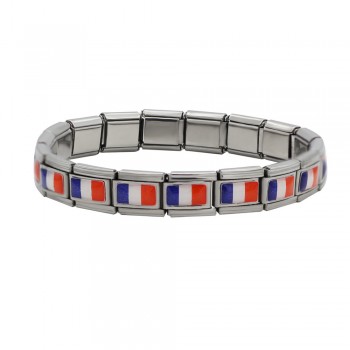 Hapiship 2018 New Fashion Jewelry Spain/Brazil/Turkey National Flag Stainless Steel 18 links Bracelet Bangle For Women Men G027