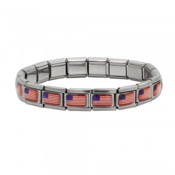 Hapiship 2018 New Fashion Jewelry Spain/Brazil/Turkey National Flag Stainless Steel 18 links Bracelet Bangle For Women Men G027