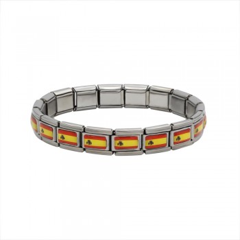 Hapiship 2018 New Fashion Jewelry Spain/Brazil/Turkey National Flag Stainless Steel 18 links Bracelet Bangle For Women Men G027