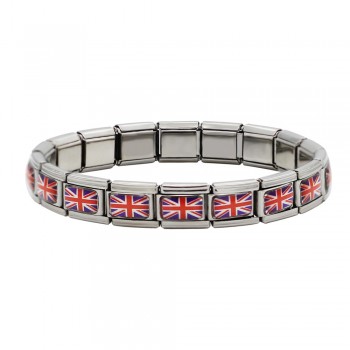 Hapiship 2018 New Fashion Jewelry Spain/Brazil/Turkey National Flag Stainless Steel 18 links Bracelet Bangle For Women Men G027