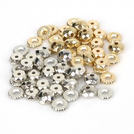 Wholesale Plastic CCB Beads Gold/Rhodium Plated Round Loose Spacer Beads For Necklace Bracelet Jewelry Making