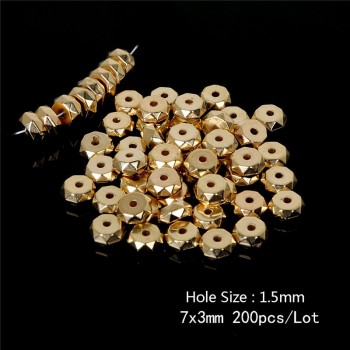 Wholesale Plastic CCB Beads Gold/Rhodium Plated Round Loose Spacer Beads For Necklace Bracelet Jewelry Making