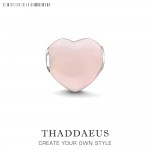 Pink Heart Beads Fit Thomas Original Bracelet Snake Chain Necklace Big Hole Silver Beads DIY Charms For Jewelry Making