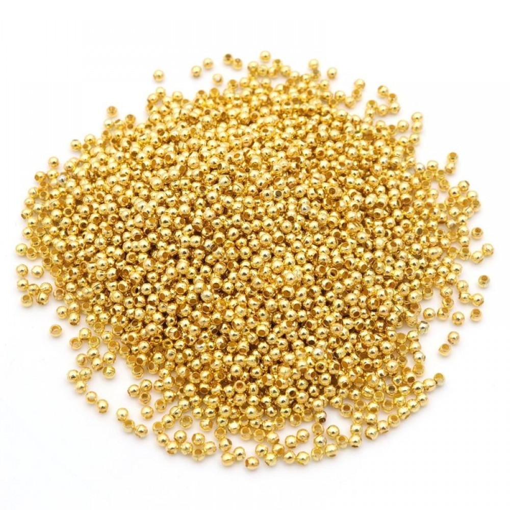1000pcs 2.4mm Silver Gold Color Ball Spacer Seed Metal Beads For Jewelry Making Beadwork Needlework Diy Accessories Wholesale
