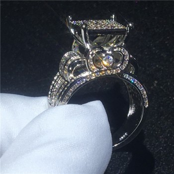choucong Deluxe Promise Ring 925 sterling Silver Pave setting AAAAA cz Engagement Band Rings For Women men Wedding Jewelry Gift