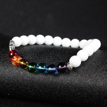 ISINYEE Fashion Candy Color Elastic Rope 7 Chakra Bracelets For Women Men Handmade Elephant Natural Stone Bracelet Jewelry