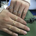 silder adjust chain letter A TO Z cute stunning fashion women delicate chain ring simple CZ sparkling LOVE Letter charms Ring
