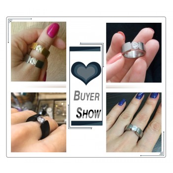 Effie Queen Men Women Wedding Band Titanium Steel Rings Bague Homme Wiredrawing Fashion Stainless Steel Cubic Zircon Ring IR23
