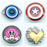 Fashion beauty elegant Rhinestone castle love heart eye Shield 18MM snap buttons fit snap bracelet snap jewelry wholesale