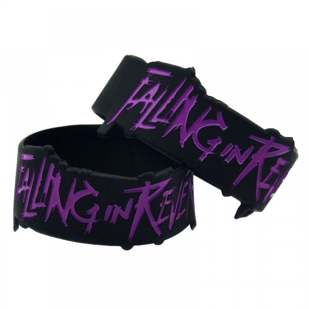OneBandaHouse 1PC 1 Inch Wide Special Shape Bracelet Falling In Reverse Silicone Wristband