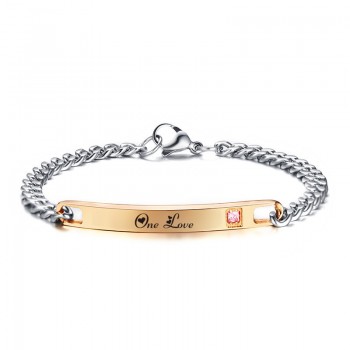 Vnox Romantic Couples Bracelets for Him and Her Stainless Steel One Life One Lovers Bracelet Best Anniversary Gifts