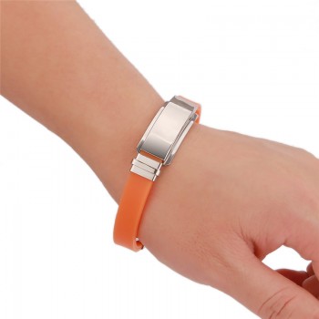 V.YA Christmas Stainless Steel Bracelets For Women Rubber ID Bracelet Men Bracelet Jewelry Couple Bangles Customized Logo Name