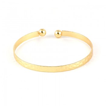 4 Pcs/ Set Simple Round Beads Irregular Crystal Gem Gold Adjustable Opening Bracelet Women Fashion Party Jewelry