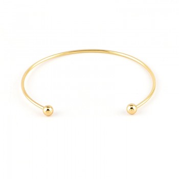 4 Pcs/ Set Simple Round Beads Irregular Crystal Gem Gold Adjustable Opening Bracelet Women Fashion Party Jewelry