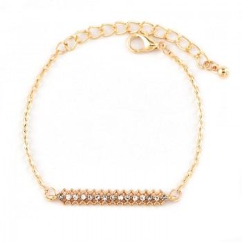 4 Pcs/ Set Simple Round Beads Irregular Crystal Gem Gold Adjustable Opening Bracelet Women Fashion Party Jewelry
