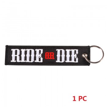 One Piece Novelty Keychain Launch Key Chain Keychains for Motorcycles and Cars Key Tag Embroidery OEM Never Give Up Keychain