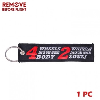 One Piece Novelty Keychain Launch Key Chain Keychains for Motorcycles and Cars Key Tag Embroidery OEM Never Give Up Keychain