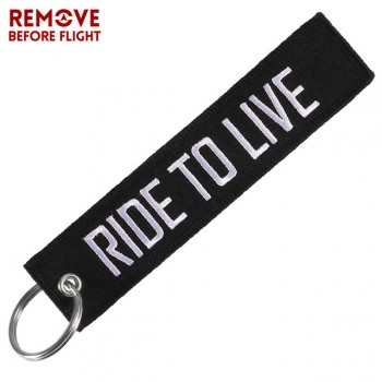 One Piece Novelty Keychain Launch Key Chain Keychains for Motorcycles and Cars Key Tag Embroidery OEM Never Give Up Keychain