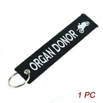 One Piece Novelty Keychain Launch Key Chain Keychains for Motorcycles and Cars Key Tag Embroidery OEM Never Give Up Keychain
