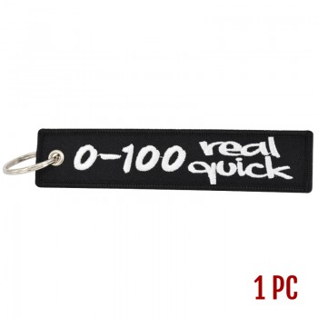 One Piece Novelty Keychain Launch Key Chain Keychains for Motorcycles and Cars Key Tag Embroidery OEM Never Give Up Keychain