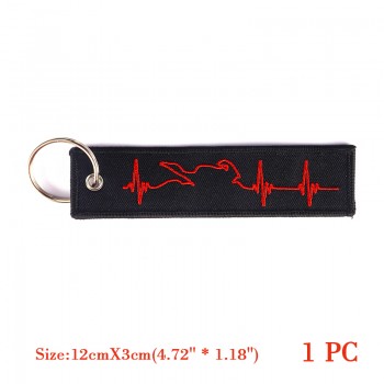 One Piece Novelty Keychain Launch Key Chain Keychains for Motorcycles and Cars Key Tag Embroidery OEM Never Give Up Keychain
