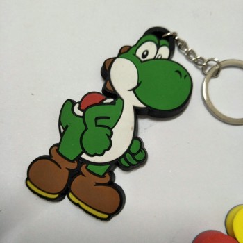 Super Mario Bros PVC keychain Yoshi mushroom cute funny silicona para llaves bag car pendant Keyring Jewelry Chaveiros kid toys