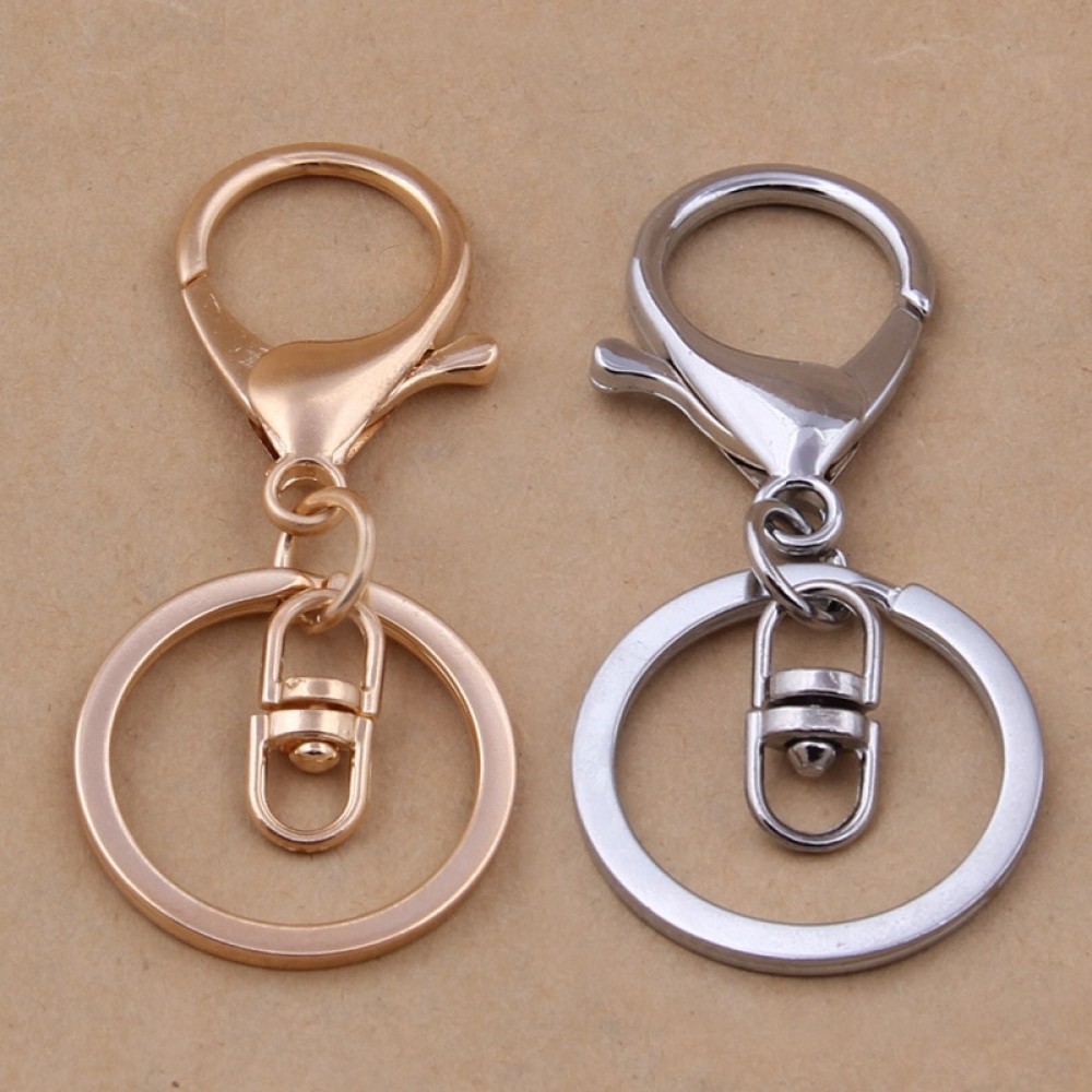 10pcs/lot Keychains Key Chains Jewelry Findings amp; Components Gold Silver Plated Lobster Clasp Keyring Making Supplies