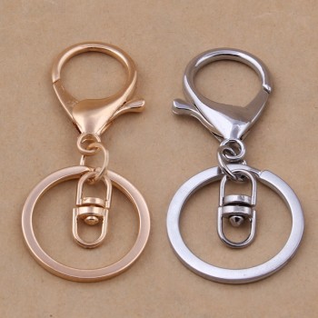 10pcs/lot Keychains Key Chains Jewelry Findings amp; Components Gold Silver Plated Lobster Clasp Keyring Making Supplies