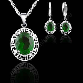 JEXXI 2018 New Arrival Jewelry Sets 925 Sterling Silver Round Fashion Wedding Jewelrys Earrings Necklace Romantic Gift For Lover