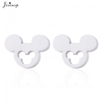 Jisensp Cute Mickey Minnie Earrings for Women Kids Animal Mouse Gold Necklace amp; Pendant Jewelry Set Girls Christmas Gifts Bijoux