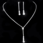 African Jewelry Set Crystal Tennis Drop Necklace Set new Rhinestone Necklace Earrings Bridal Bridesmaid Wedding Jewelry sets