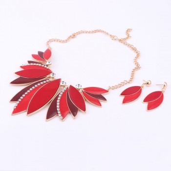 Women Wedding Necklaces Earrings Sets Vintage Rhinestone Crystal Choker Enamel Necklaces amp; Pendants Ethnic Maxi Jewelry Sets