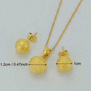 Anniyo Beads Necklace Earrings for Women/Girls,Trendy Charm Jewelry sets Ball Necklaces Africa,Arabia,Nigeria Gifts #034206
