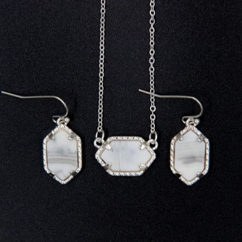 YJX030 Mini Iridescent Druzy Drusy Pendant Necklace With Matching Drop Earrings Hot Fashion Jewelry Sets Super Cute